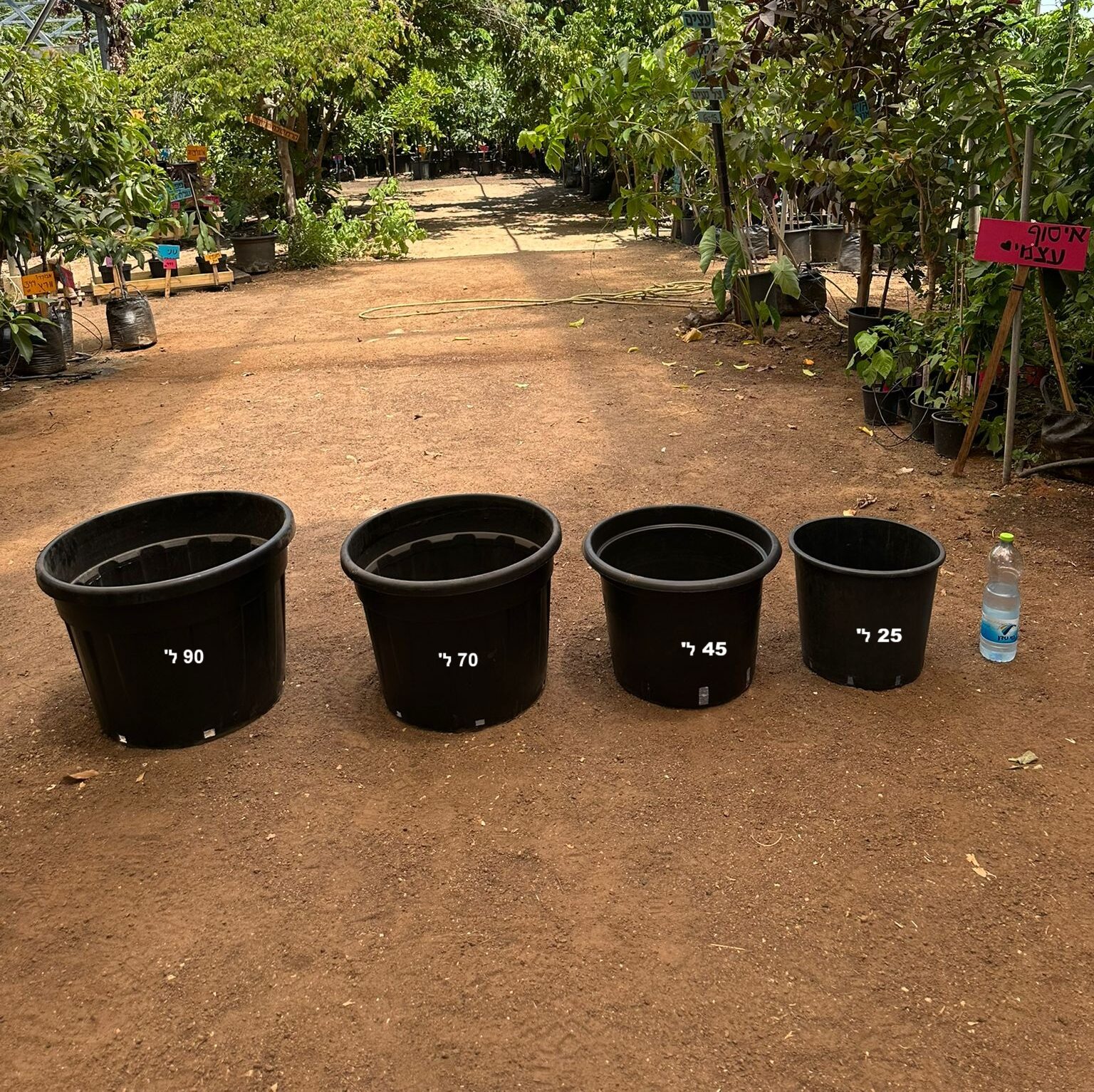 עציץ פלסטיק ללא ידיות